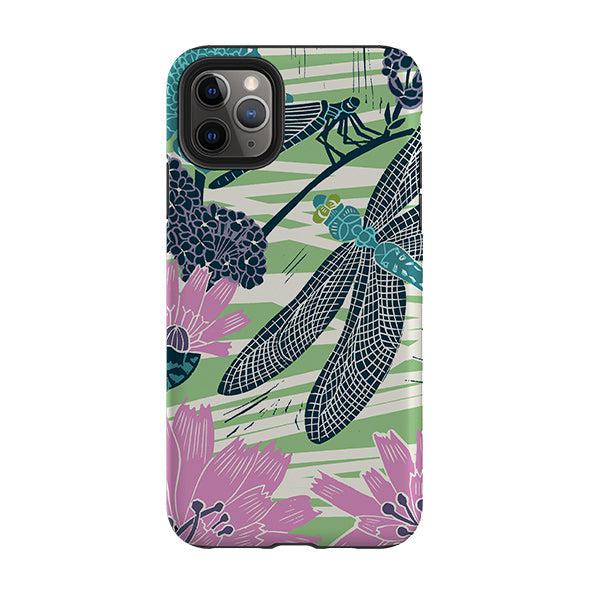 iPhone phone case-Dragonflies By kate Heiss-Product Details Raised bevel to protect screen from scratches. Impact resistant polycarbonate shell and shock absorbing inner TPU liner. Secure fit with design wrapping around side of the case and full access to ports. Compatible with Qi-standard wireless charging. Thickness 1/8 inch (3mm), weight 30g. Compatibility See drop down menu for options, please select the right case as we print to order.-Stringberry