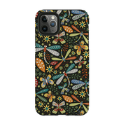iPhone phone case-Dragonflies By Suzy Taylor-Product Details Raised bevel to protect screen from scratches. Impact resistant polycarbonate shell and shock absorbing inner TPU liner. Secure fit with design wrapping around side of the case and full access to ports. Compatible with Qi-standard wireless charging. Thickness 1/8 inch (3mm), weight 30g. Compatibility See drop down menu for options, please select the right case as we print to order.-Stringberry