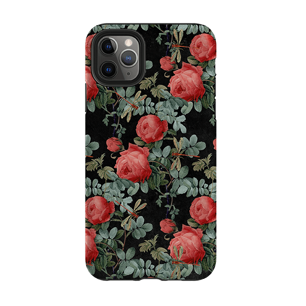 iPhone phone case-Dragons And Roses-Product Details Raised bevel to protect screen from scratches. Impact resistant polycarbonate shell and shock absorbing inner TPU liner. Secure fit with design wrapping around side of the case and full access to ports. Compatible with Qi-standard wireless charging. Thickness 1/8 inch (3mm), weight 30g. Compatibility See drop down menu for options, please select the right case as we print to order.-Stringberry