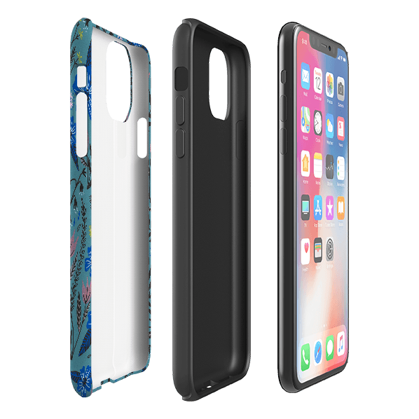 iPhone phone case-Dusk Garden By Lee Foster Wilson-Product Details Raised bevel to protect screen from scratches. Impact resistant polycarbonate shell and shock absorbing inner TPU liner. Secure fit with design wrapping around side of the case and full access to ports. Compatible with Qi-standard wireless charging. Thickness 1/8 inch (3mm), weight 30g. Compatibility See drop down menu for options, please select the right case as we print to order.-Stringberry