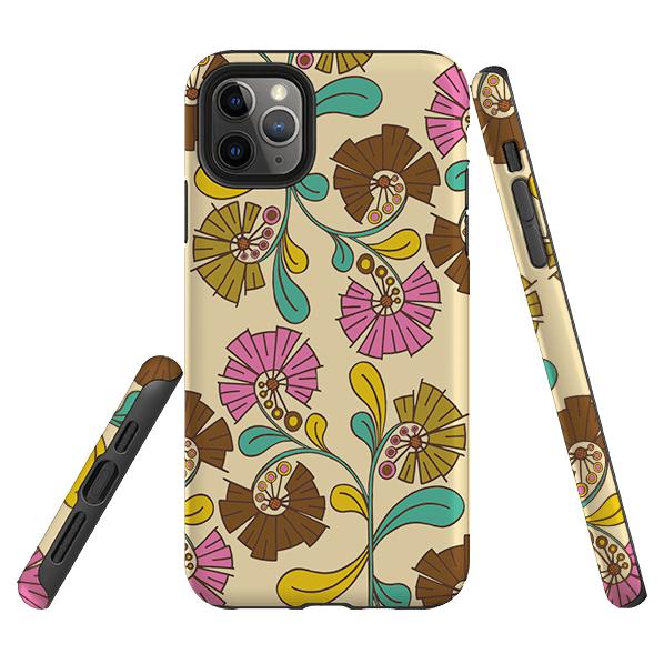iPhone phone case-Fan Flower By Amelia Bowman-Product Details Raised bevel to protect screen from scratches. Impact resistant polycarbonate shell and shock absorbing inner TPU liner. Secure fit with design wrapping around side of the case and full access to ports. Compatible with Qi-standard wireless charging. Thickness 1/8 inch (3mm), weight 30g. Compatibility See drop down menu for options, please select the right case as we print to order.-Stringberry