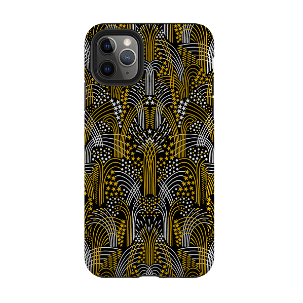 iPhone phone case-Fireworks By Cressida Bell-Product Details Raised bevel to protect screen from scratches. Impact resistant polycarbonate shell and shock absorbing inner TPU liner. Secure fit with design wrapping around side of the case and full access to ports. Compatible with Qi-standard wireless charging. Thickness 1/8 inch (3mm), weight 30g. Compatibility See drop down menu for options, please select the right case as we print to order.-Stringberry