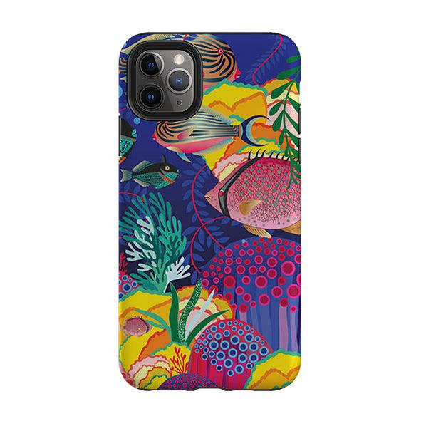 iPhone phone case-Fish By Mia Underwood-Product Details Raised bevel to protect screen from scratches. Impact resistant polycarbonate shell and shock absorbing inner TPU liner. Secure fit with design wrapping around side of the case and full access to ports. Compatible with Qi-standard wireless charging. Thickness 1/8 inch (3mm), weight 30g. Compatibility See drop down menu for options, please select the right case as we print to order.-Stringberry