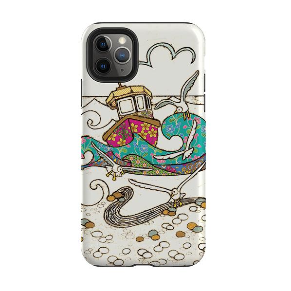iPhone phone case-Fishing Boat By Amelia Bowman-Product Details Raised bevel to protect screen from scratches. Impact resistant polycarbonate shell and shock absorbing inner TPU liner. Secure fit with design wrapping around side of the case and full access to ports. Compatible with Qi-standard wireless charging. Thickness 1/8 inch (3mm), weight 30g. Compatibility See drop down menu for options, please select the right case as we print to order.-Stringberry