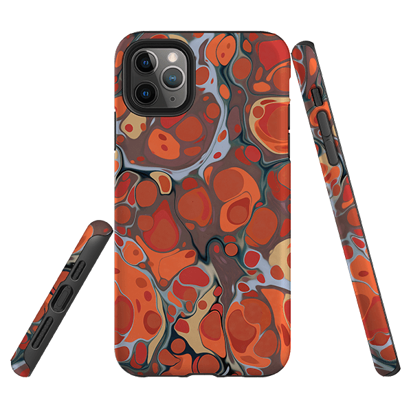 iPhone phone case-Flaming Volcano-Product Details Raised bevel to protect screen from scratches. Impact resistant polycarbonate shell and shock absorbing inner TPU liner. Secure fit with design wrapping around side of the case and full access to ports. Compatible with Qi-standard wireless charging. Thickness 1/8 inch (3mm), weight 30g. Compatibility See drop down menu for options, please select the right case as we print to order.-Stringberry