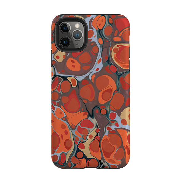 iPhone phone case-Flaming Volcano-Product Details Raised bevel to protect screen from scratches. Impact resistant polycarbonate shell and shock absorbing inner TPU liner. Secure fit with design wrapping around side of the case and full access to ports. Compatible with Qi-standard wireless charging. Thickness 1/8 inch (3mm), weight 30g. Compatibility See drop down menu for options, please select the right case as we print to order.-Stringberry