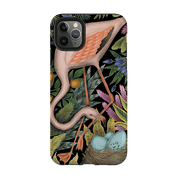 iPhone phone case-Flamingo By Catherine Rowe-Product Details Raised bevel to protect screen from scratches. Impact resistant polycarbonate shell and shock absorbing inner TPU liner. Secure fit with design wrapping around side of the case and full access to ports. Compatible with Qi-standard wireless charging. Thickness 1/8 inch (3mm), weight 30g. Compatibility See drop down menu for options, please select the right case as we print to order.-Stringberry