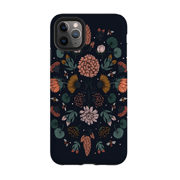 iPhone phone case-Floral By Jade Mosinski-Product Details Raised bevel to protect screen from scratches. Impact resistant polycarbonate shell and shock absorbing inner TPU liner. Secure fit with design wrapping around side of the case and full access to ports. Compatible with Qi-standard wireless charging. Thickness 1/8 inch (3mm), weight 30g. Compatibility See drop down menu for options, please select the right case as we print to order.-Stringberry
