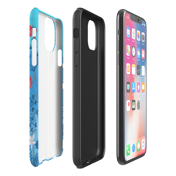 iPhone phone case-Floral By Mary Stubberfield-Product Details Raised bevel to protect screen from scratches. Impact resistant polycarbonate shell and shock absorbing inner TPU liner. Secure fit with design wrapping around side of the case and full access to ports. Compatible with Qi-standard wireless charging. Thickness 1/8 inch (3mm), weight 30g. Compatibility See drop down menu for options, please select the right case as we print to order.-Stringberry