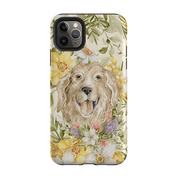 iPhone phone case-Floral Dog-Product Details Raised bevel to protect screen from scratches. Impact resistant polycarbonate shell and shock absorbing inner TPU liner. Secure fit with design wrapping around side of the case and full access to ports. Compatible with Qi-standard wireless charging. Thickness 1/8 inch (3mm), weight 30g. Compatibility See drop down menu for options, please select the right case as we print to order.-Stringberry