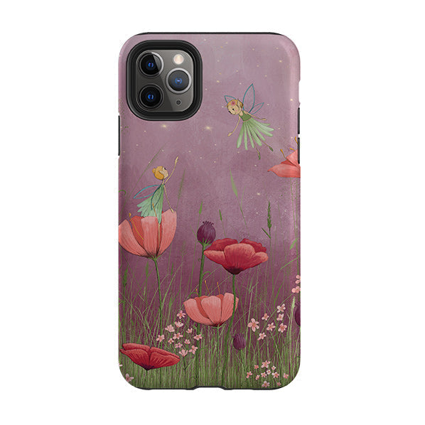 iPhone phone case-Flower Fairies By Maja Lindberg-Product Details Raised bevel to protect screen from scratches. Impact resistant polycarbonate shell and shock absorbing inner TPU liner. Secure fit with design wrapping around side of the case and full access to ports. Compatible with Qi-standard wireless charging. Thickness 1/8 inch (3mm), weight 30g. Compatibility See drop down menu for options, please select the right case as we print to order.-Stringberry