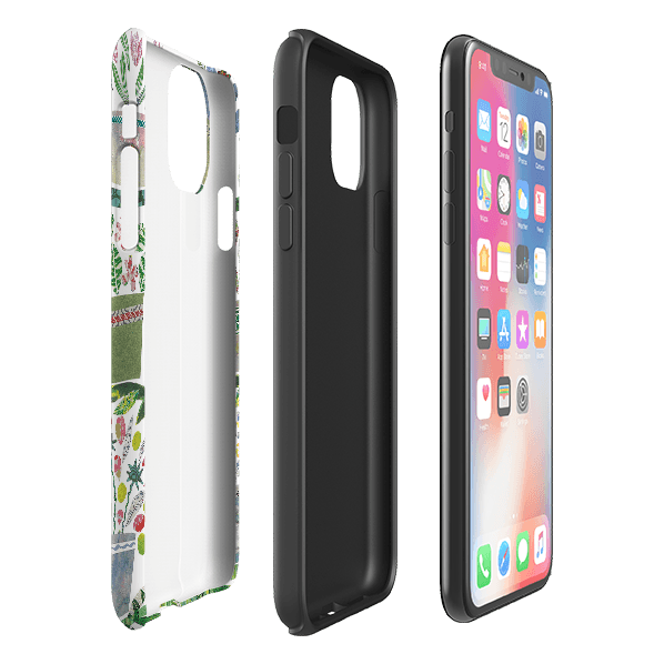 iPhone phone case-Flowerpots By Jane Robbins-Product Details Raised bevel to protect screen from scratches. Impact resistant polycarbonate shell and shock absorbing inner TPU liner. Secure fit with design wrapping around side of the case and full access to ports. Compatible with Qi-standard wireless charging. Thickness 1/8 inch (3mm), weight 30g. Compatibility See drop down menu for options, please select the right case as we print to order.-Stringberry