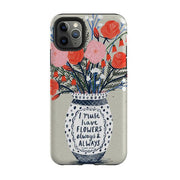 iPhone phone case-Flowers Always By Lee Foster Wilson-Product Details Raised bevel to protect screen from scratches. Impact resistant polycarbonate shell and shock absorbing inner TPU liner. Secure fit with design wrapping around side of the case and full access to ports. Compatible with Qi-standard wireless charging. Thickness 1/8 inch (3mm), weight 30g. Compatibility See drop down menu for options, please select the right case as we print to order.-Stringberry