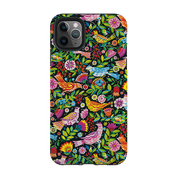 iPhone phone case-Folk Birds By Sarah Campbell-Product Details Raised bevel to protect screen from scratches. Impact resistant polycarbonate shell and shock absorbing inner TPU liner. Secure fit with design wrapping around side of the case and full access to ports. Compatible with Qi-standard wireless charging. Thickness 1/8 inch (3mm), weight 30g. Compatibility See drop down menu for options, please select the right case as we print to order.-Stringberry