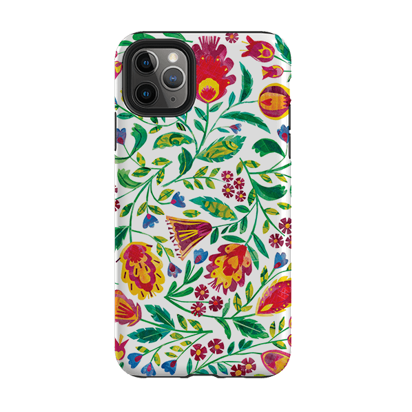 iPhone phone case-Folk Pattern By Tracey English-Product Details Raised bevel to protect screen from scratches. Impact resistant polycarbonate shell and shock absorbing inner TPU liner. Secure fit with design wrapping around side of the case and full access to ports. Compatible with Qi-standard wireless charging. Thickness 1/8 inch (3mm), weight 30g. Compatibility See drop down menu for options, please select the right case as we print to order.-Stringberry