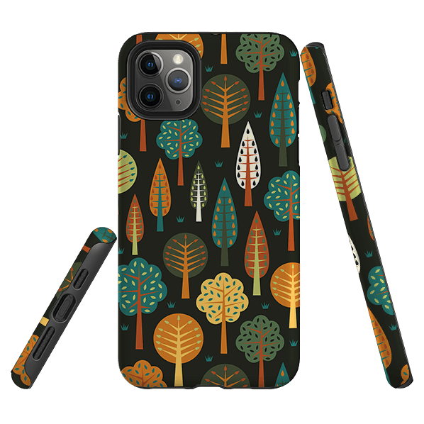 iPhone phone case-Forest Midnight By Suzy Taylor-Product Details Raised bevel to protect screen from scratches. Impact resistant polycarbonate shell and shock absorbing inner TPU liner. Secure fit with design wrapping around side of the case and full access to ports. Compatible with Qi-standard wireless charging. Thickness 1/8 inch (3mm), weight 30g. Compatibility See drop down menu for options, please select the right case as we print to order.-Stringberry