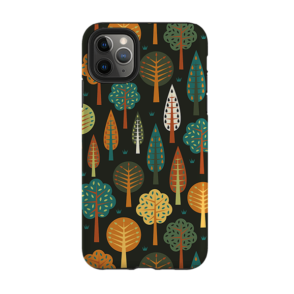 iPhone phone case-Forest Midnight By Suzy Taylor-Product Details Raised bevel to protect screen from scratches. Impact resistant polycarbonate shell and shock absorbing inner TPU liner. Secure fit with design wrapping around side of the case and full access to ports. Compatible with Qi-standard wireless charging. Thickness 1/8 inch (3mm), weight 30g. Compatibility See drop down menu for options, please select the right case as we print to order.-Stringberry