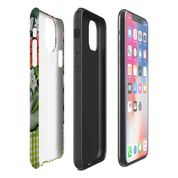 iPhone phone case-Fresias By Mary Stubberfield-Product Details Raised bevel to protect screen from scratches. Impact resistant polycarbonate shell and shock absorbing inner TPU liner. Secure fit with design wrapping around side of the case and full access to ports. Compatible with Qi-standard wireless charging. Thickness 1/8 inch (3mm), weight 30g. Compatibility See drop down menu for options, please select the right case as we print to order.-Stringberry