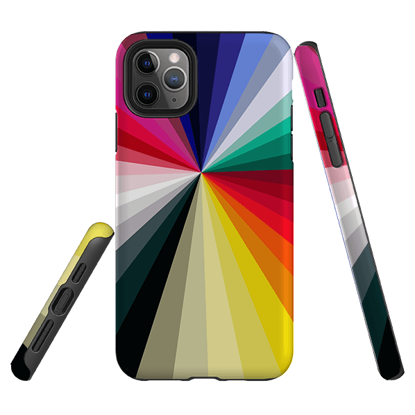 iPhone phone case-Full Spectrum By Kitty Joseph-Product Details Raised bevel to protect screen from scratches. Impact resistant polycarbonate shell and shock absorbing inner TPU liner. Secure fit with design wrapping around side of the case and full access to ports. Compatible with Qi-standard wireless charging. Thickness 1/8 inch (3mm), weight 30g. Compatibility See drop down menu for options, please select the right case as we print to order.-Stringberry