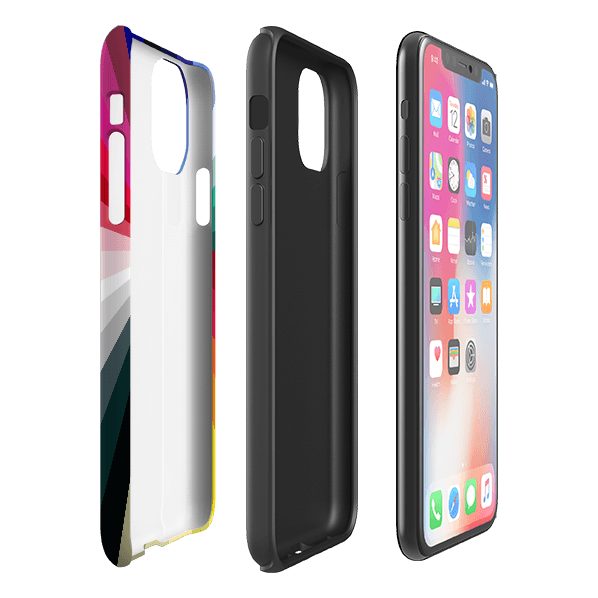 iPhone phone case-Full Spectrum By Kitty Joseph-Product Details Raised bevel to protect screen from scratches. Impact resistant polycarbonate shell and shock absorbing inner TPU liner. Secure fit with design wrapping around side of the case and full access to ports. Compatible with Qi-standard wireless charging. Thickness 1/8 inch (3mm), weight 30g. Compatibility See drop down menu for options, please select the right case as we print to order.-Stringberry
