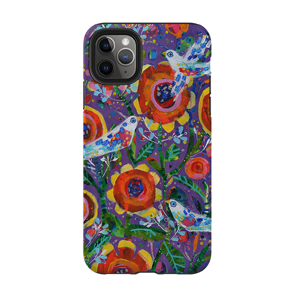 iPhone phone case-Garden Party By Claire West-Product Details Raised bevel to protect screen from scratches. Impact resistant polycarbonate shell and shock absorbing inner TPU liner. Secure fit with design wrapping around side of the case and full access to ports. Compatible with Qi-standard wireless charging. Thickness 1/8 inch (3mm), weight 30g. Compatibility See drop down menu for options, please select the right case as we print to order.-Stringberry