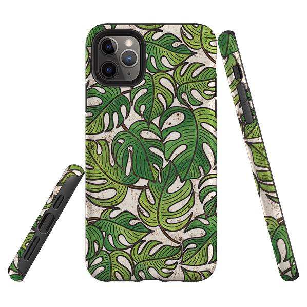iPhone phone case-Green Floral 1 By Amelia Bowman-Product Details Raised bevel to protect screen from scratches. Impact resistant polycarbonate shell and shock absorbing inner TPU liner. Secure fit with design wrapping around side of the case and full access to ports. Compatible with Qi-standard wireless charging. Thickness 1/8 inch (3mm), weight 30g. Compatibility See drop down menu for options, please select the right case as we print to order.-Stringberry