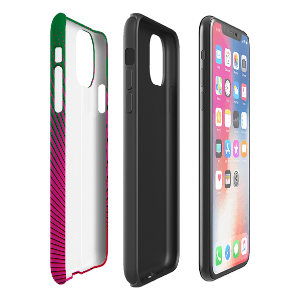 iPhone phone case-Halos Cactus By Kitty Joseph-Product Details Raised bevel to protect screen from scratches. Impact resistant polycarbonate shell and shock absorbing inner TPU liner. Secure fit with design wrapping around side of the case and full access to ports. Compatible with Qi-standard wireless charging. Thickness 1/8 inch (3mm), weight 30g. Compatibility See drop down menu for options, please select the right case as we print to order.-Stringberry
