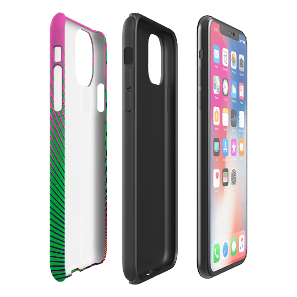 iPhone phone case-Halos Watermelon By Kitty Joseph-Product Details Raised bevel to protect screen from scratches. Impact resistant polycarbonate shell and shock absorbing inner TPU liner. Secure fit with design wrapping around side of the case and full access to ports. Compatible with Qi-standard wireless charging. Thickness 1/8 inch (3mm), weight 30g. Compatibility See drop down menu for options, please select the right case as we print to order.-Stringberry