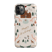 iPhone phone case-Happy Holidays By Bex Parkin-Product Details Raised bevel to protect screen from scratches. Impact resistant polycarbonate shell and shock absorbing inner TPU liner. Secure fit with design wrapping around side of the case and full access to ports. Compatible with Qi-standard wireless charging. Thickness 1/8 inch (3mm), weight 30g. Compatibility See drop down menu for options, please select the right case as we print to order.-Stringberry