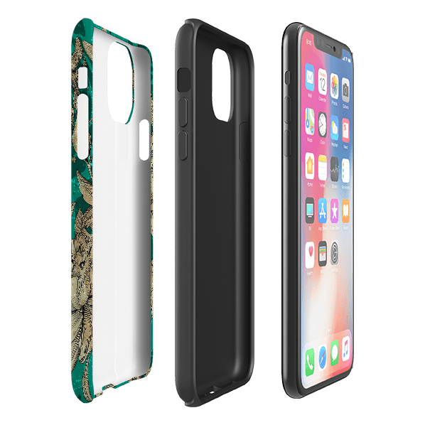 iPhone phone case-Highgrove Gardens-Product Details Raised bevel to protect screen from scratches. Impact resistant polycarbonate shell and shock absorbing inner TPU liner. Secure fit with design wrapping around side of the case and full access to ports. Compatible with Qi-standard wireless charging. Thickness 1/8 inch (3mm), weight 30g. Compatibility See drop down menu for options, please select the right case as we print to order.-Stringberry