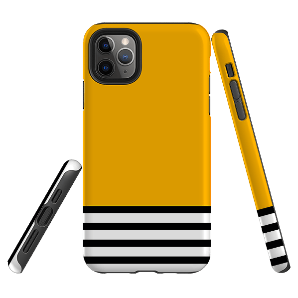 iPhone phone case-Honey And Stripes-Product Details Raised bevel to protect screen from scratches. Impact resistant polycarbonate shell and shock absorbing inner TPU liner. Secure fit with design wrapping around side of the case and full access to ports. Compatible with Qi-standard wireless charging. Thickness 1/8 inch (3mm), weight 30g. Compatibility See drop down menu for options, please select the right case as we print to order.-Stringberry