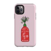iPhone phone case-Hot Sauce-Product Details Raised bevel to protect screen from scratches. Impact resistant polycarbonate shell and shock absorbing inner TPU liner. Secure fit with design wrapping around side of the case and full access to ports. Compatible with Qi-standard wireless charging. Thickness 1/8 inch (3mm), weight 30g. Compatibility See drop down menu for options, please select the right case as we print to order.-Stringberry
