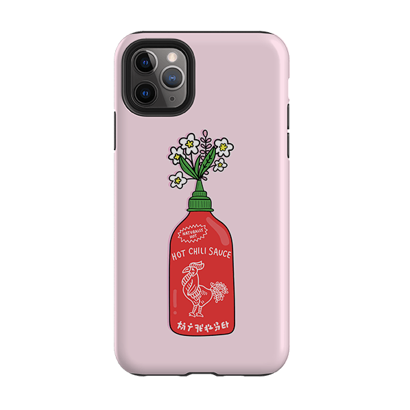 iPhone phone case-Hot Sauce-Product Details Raised bevel to protect screen from scratches. Impact resistant polycarbonate shell and shock absorbing inner TPU liner. Secure fit with design wrapping around side of the case and full access to ports. Compatible with Qi-standard wireless charging. Thickness 1/8 inch (3mm), weight 30g. Compatibility See drop down menu for options, please select the right case as we print to order.-Stringberry