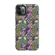 iPhone phone case-Hummingbird Pattern By Bex Parkin-Product Details Raised bevel to protect screen from scratches. Impact resistant polycarbonate shell and shock absorbing inner TPU liner. Secure fit with design wrapping around side of the case and full access to ports. Compatible with Qi-standard wireless charging. Thickness 1/8 inch (3mm), weight 30g. Compatibility See drop down menu for options, please select the right case as we print to order.-Stringberry