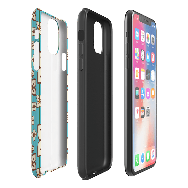 iPhone phone case-Hydrangea By Amelia Bowman-Product Details Raised bevel to protect screen from scratches. Impact resistant polycarbonate shell and shock absorbing inner TPU liner. Secure fit with design wrapping around side of the case and full access to ports. Compatible with Qi-standard wireless charging. Thickness 1/8 inch (3mm), weight 30g. Compatibility See drop down menu for options, please select the right case as we print to order.-Stringberry