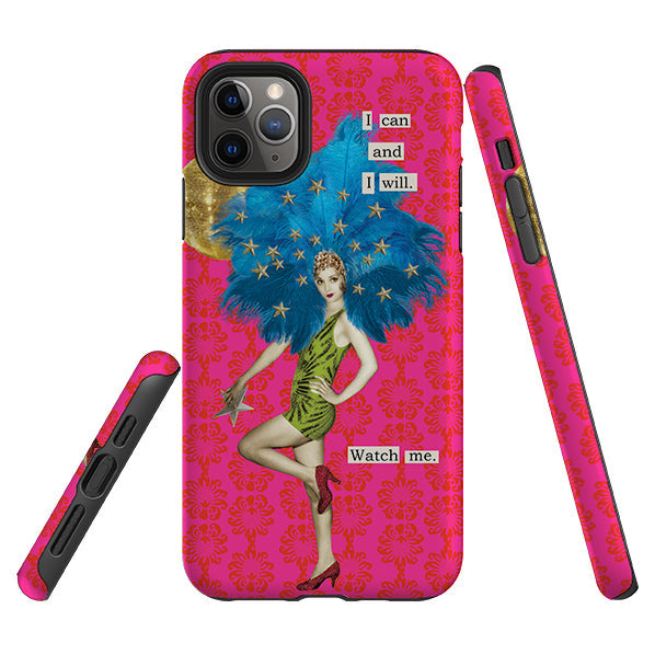 iPhone phone case-I Can And I Will By Clare Jordan-Product Details Raised bevel to protect screen from scratches. Impact resistant polycarbonate shell and shock absorbing inner TPU liner. Secure fit with design wrapping around side of the case and full access to ports. Compatible with Qi-standard wireless charging. Thickness 1/8 inch (3mm), weight 30g. Compatibility See drop down menu for options, please select the right case as we print to order.-Stringberry