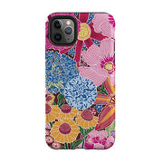iPhone phone case-Jigsaw Floral 2 By Kate Heiss-Product Details Raised bevel to protect screen from scratches. Impact resistant polycarbonate shell and shock absorbing inner TPU liner. Secure fit with design wrapping around side of the case and full access to ports. Compatible with Qi-standard wireless charging. Thickness 1/8 inch (3mm), weight 30g. Compatibility See drop down menu for options, please select the right case as we print to order.-Stringberry