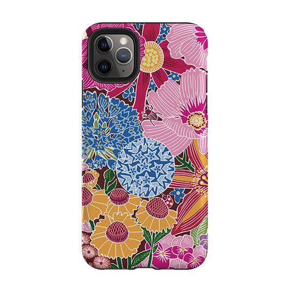 iPhone phone case-Jigsaw Floral 2 By Kate Heiss-Product Details Raised bevel to protect screen from scratches. Impact resistant polycarbonate shell and shock absorbing inner TPU liner. Secure fit with design wrapping around side of the case and full access to ports. Compatible with Qi-standard wireless charging. Thickness 1/8 inch (3mm), weight 30g. Compatibility See drop down menu for options, please select the right case as we print to order.-Stringberry