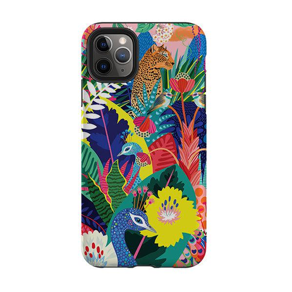 iPhone phone case-Jungle By Mia Underwood-Product Details Raised bevel to protect screen from scratches. Impact resistant polycarbonate shell and shock absorbing inner TPU liner. Secure fit with design wrapping around side of the case and full access to ports. Compatible with Qi-standard wireless charging. Thickness 1/8 inch (3mm), weight 30g. Compatibility See drop down menu for options, please select the right case as we print to order.-Stringberry