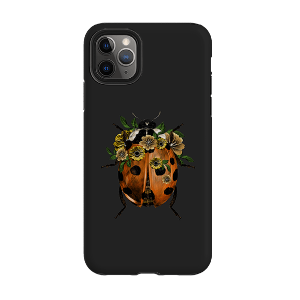iPhone phone case-Ladybug Dark-Product Details Raised bevel to protect screen from scratches. Impact resistant polycarbonate shell and shock absorbing inner TPU liner. Secure fit with design wrapping around side of the case and full access to ports. Compatible with Qi-standard wireless charging. Thickness 1/8 inch (3mm), weight 30g. Compatibility See drop down menu for options, please select the right case as we print to order.-Stringberry