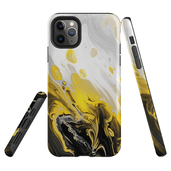 iPhone phone case-Lemon Drop-Product Details Raised bevel to protect screen from scratches. Impact resistant polycarbonate shell and shock absorbing inner TPU liner. Secure fit with design wrapping around side of the case and full access to ports. Compatible with Qi-standard wireless charging. Thickness 1/8 inch (3mm), weight 30g. Compatibility See drop down menu for options, please select the right case as we print to order.-Stringberry