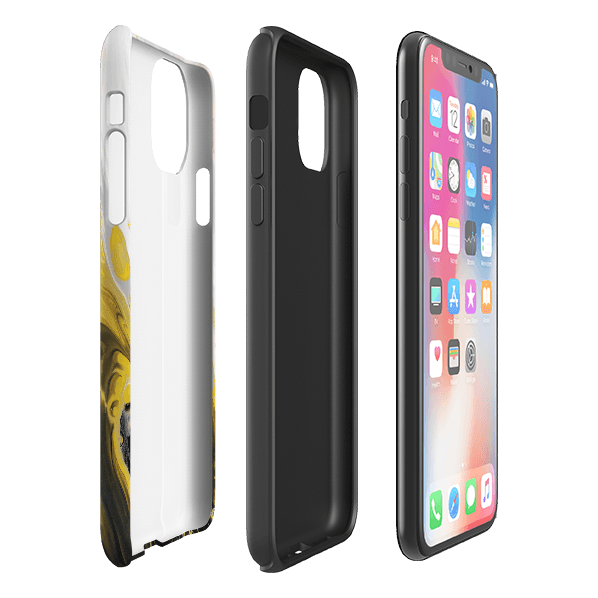 iPhone phone case-Lemon Drop-Product Details Raised bevel to protect screen from scratches. Impact resistant polycarbonate shell and shock absorbing inner TPU liner. Secure fit with design wrapping around side of the case and full access to ports. Compatible with Qi-standard wireless charging. Thickness 1/8 inch (3mm), weight 30g. Compatibility See drop down menu for options, please select the right case as we print to order.-Stringberry