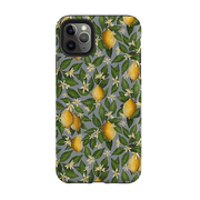 iPhone phone case-Lemons By Catherine Rowe-Product Details Raised bevel to protect screen from scratches. Impact resistant polycarbonate shell and shock absorbing inner TPU liner. Secure fit with design wrapping around side of the case and full access to ports. Compatible with Qi-standard wireless charging. Thickness 1/8 inch (3mm), weight 30g. Compatibility See drop down menu for options, please select the right case as we print to order.-Stringberry