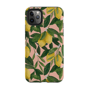 iPhone phone case-Lemons By Jade Mosinski-Product Details Raised bevel to protect screen from scratches. Impact resistant polycarbonate shell and shock absorbing inner TPU liner. Secure fit with design wrapping around side of the case and full access to ports. Compatible with Qi-standard wireless charging. Thickness 1/8 inch (3mm), weight 30g. Compatibility See drop down menu for options, please select the right case as we print to order.-Stringberry