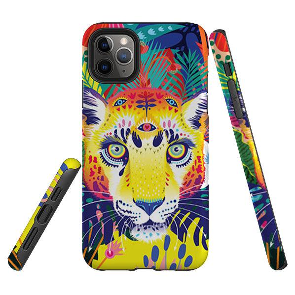 iPhone phone case-Leopard By Mia Underwood-Product Details Raised bevel to protect screen from scratches. Impact resistant polycarbonate shell and shock absorbing inner TPU liner. Secure fit with design wrapping around side of the case and full access to ports. Compatible with Qi-standard wireless charging. Thickness 1/8 inch (3mm), weight 30g. Compatibility See drop down menu for options, please select the right case as we print to order.-Stringberry
