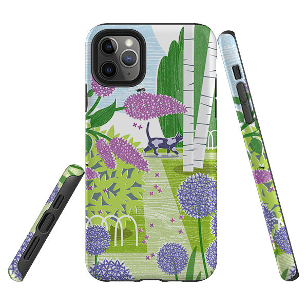 iPhone phone case-Lilac And Aliums By Liane Payne-Product Details Raised bevel to protect screen from scratches. Impact resistant polycarbonate shell and shock absorbing inner TPU liner. Secure fit with design wrapping around side of the case and full access to ports. Compatible with Qi-standard wireless charging. Thickness 1/8 inch (3mm), weight 30g. Compatibility See drop down menu for options, please select the right case as we print to order.-Stringberry