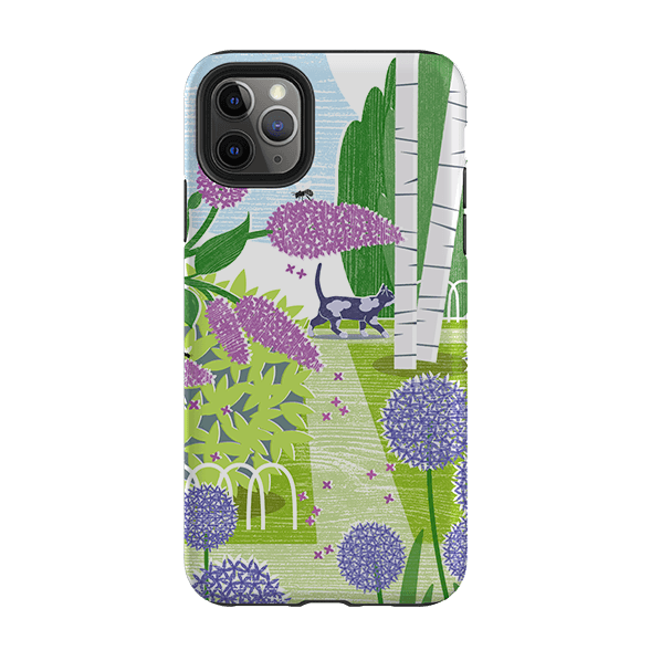 iPhone phone case-Lilac And Aliums By Liane Payne-Product Details Raised bevel to protect screen from scratches. Impact resistant polycarbonate shell and shock absorbing inner TPU liner. Secure fit with design wrapping around side of the case and full access to ports. Compatible with Qi-standard wireless charging. Thickness 1/8 inch (3mm), weight 30g. Compatibility See drop down menu for options, please select the right case as we print to order.-Stringberry