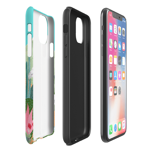 iPhone phone case-Llama By Bex Parkin-Product Details Raised bevel to protect screen from scratches. Impact resistant polycarbonate shell and shock absorbing inner TPU liner. Secure fit with design wrapping around side of the case and full access to ports. Compatible with Qi-standard wireless charging. Thickness 1/8 inch (3mm), weight 30g. Compatibility See drop down menu for options, please select the right case as we print to order.-Stringberry