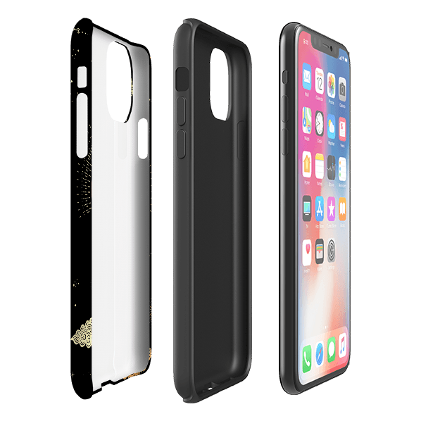 iPhone phone case-Luna-Product Details Raised bevel to protect screen from scratches. Impact resistant polycarbonate shell and shock absorbing inner TPU liner. Secure fit with design wrapping around side of the case and full access to ports. Compatible with Qi-standard wireless charging. Thickness 1/8 inch (3mm), weight 30g. Compatibility See drop down menu for options, please select the right case as we print to order.-Stringberry