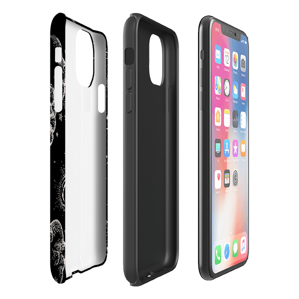iPhone phone case-Lyra-Product Details Raised bevel to protect screen from scratches. Impact resistant polycarbonate shell and shock absorbing inner TPU liner. Secure fit with design wrapping around side of the case and full access to ports. Compatible with Qi-standard wireless charging. Thickness 1/8 inch (3mm), weight 30g. Compatibility See drop down menu for options, please select the right case as we print to order.-Stringberry